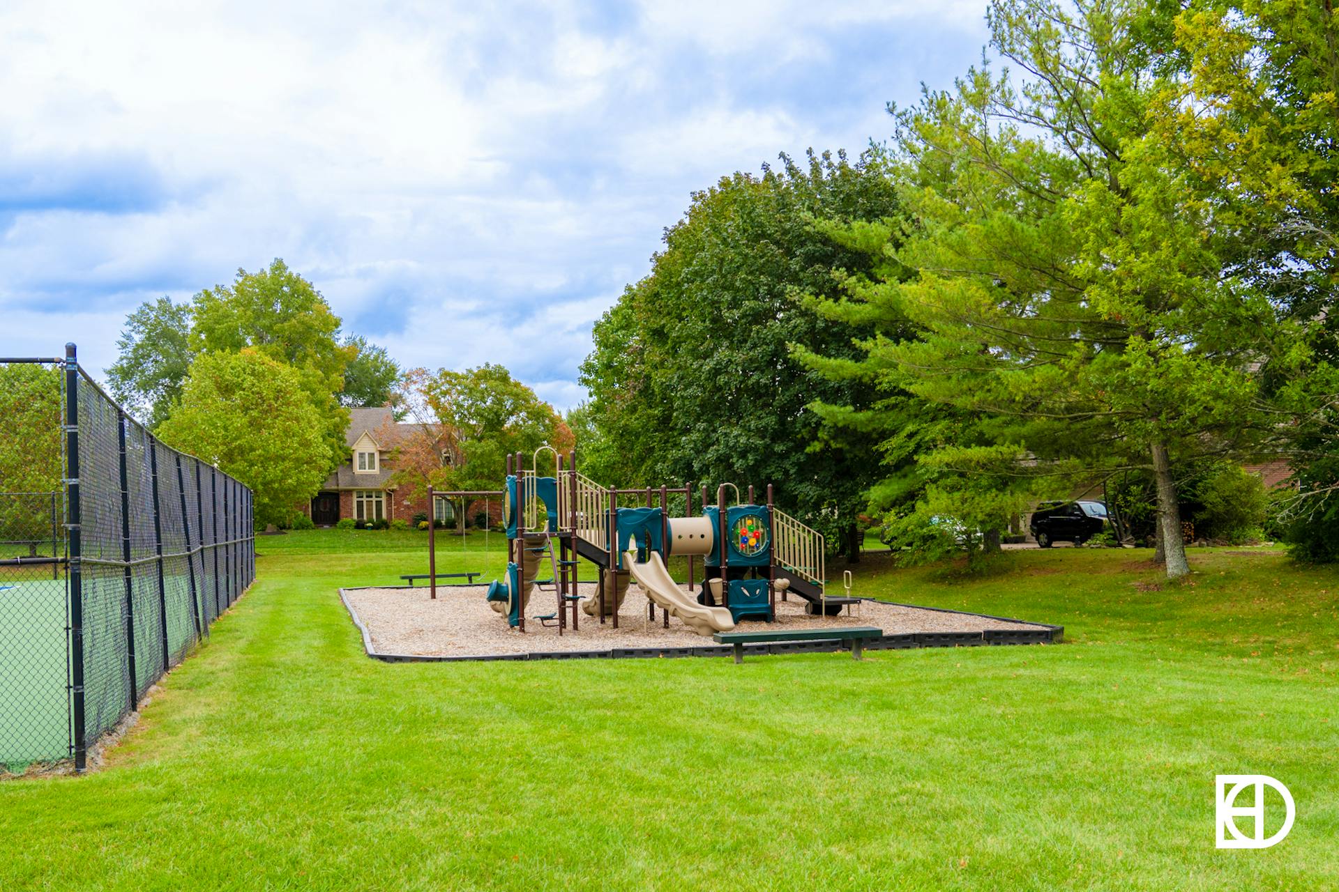 Photo of playground in Thornhill neighborhood in Zionsville, Indiana.