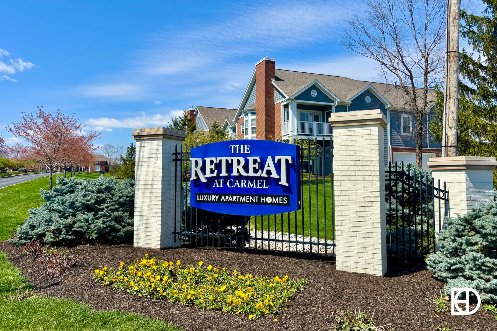 Signage, and landscaping in The Retreat at Carmel