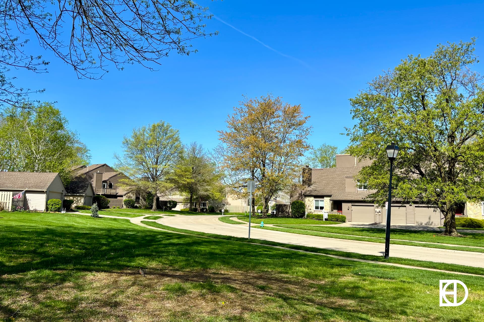 Trees, homes, and greenspace in Conner Creek (Fishers)