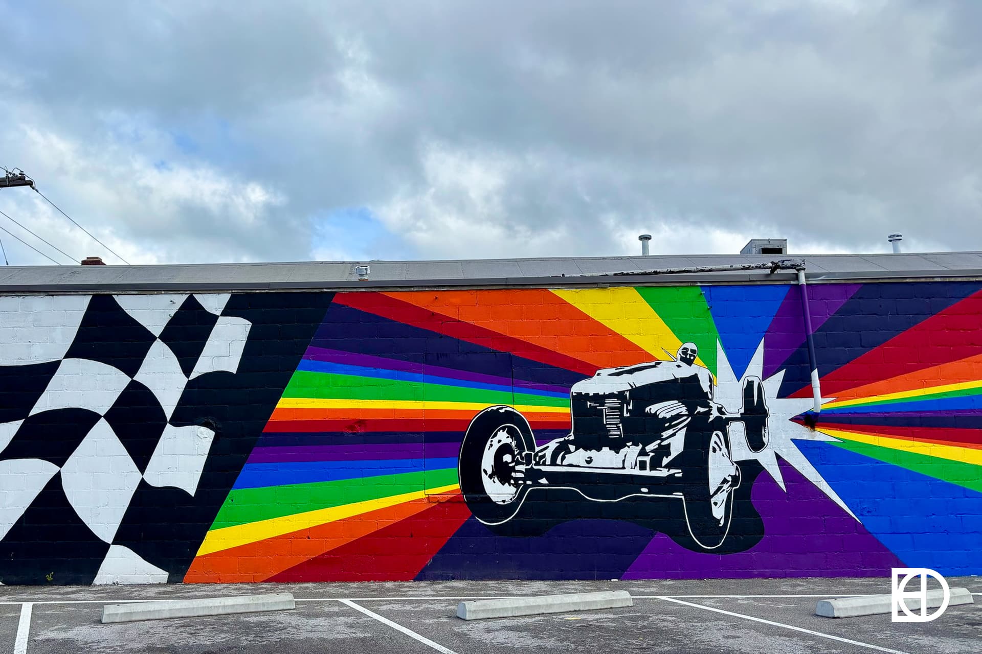 Exterior, mural, and playground in Barbeque Bourbon (Speedway).jpg