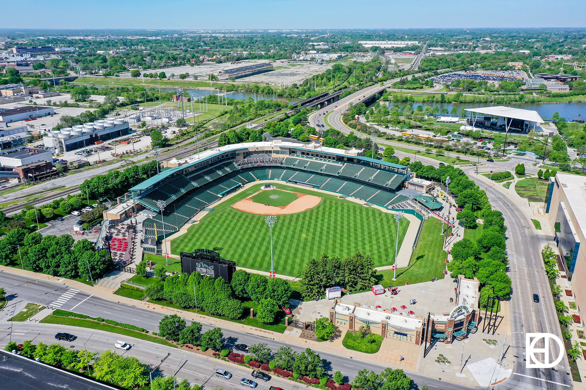 Aerial photo of Victory Field