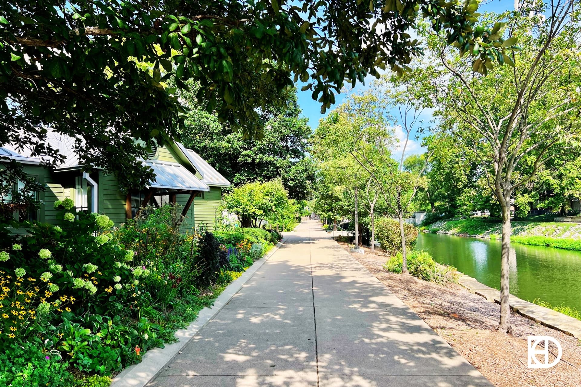 Outdoor photo of the path along Broad Ripple Canal