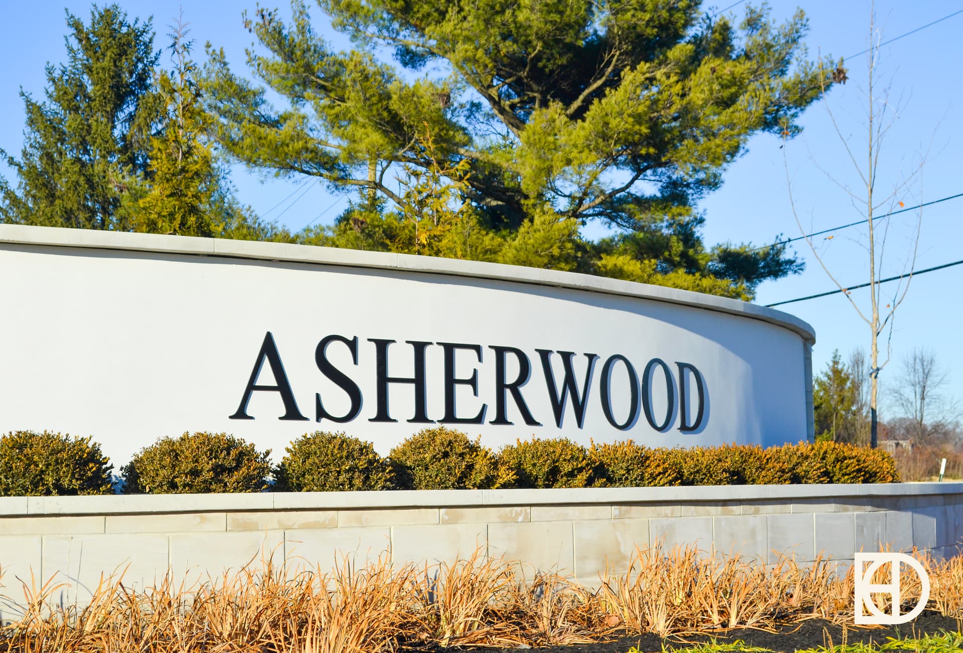 Asherwood neighborhood entrance sign.