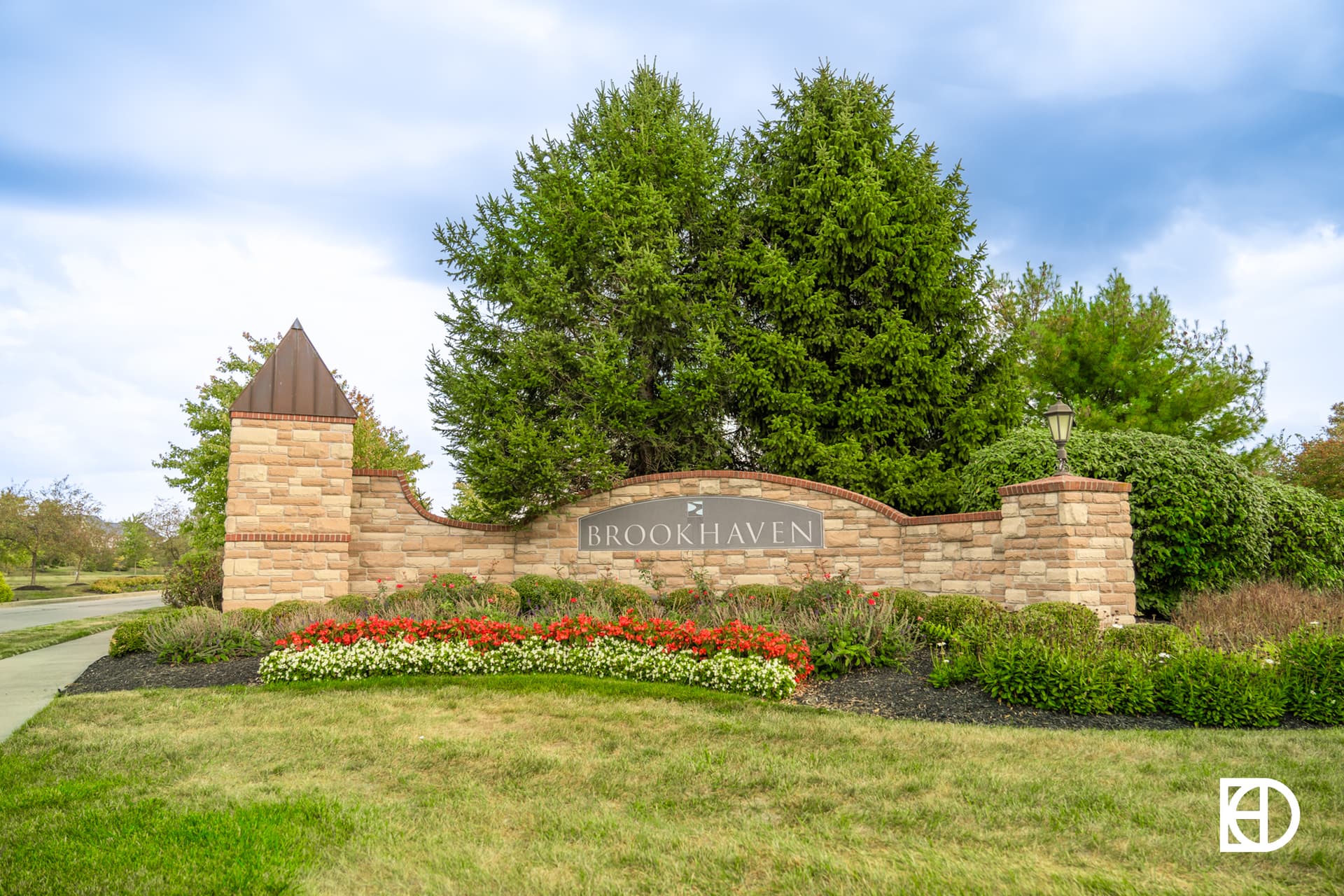 Exterior photo of Brookhaven, showing signage and landscaping