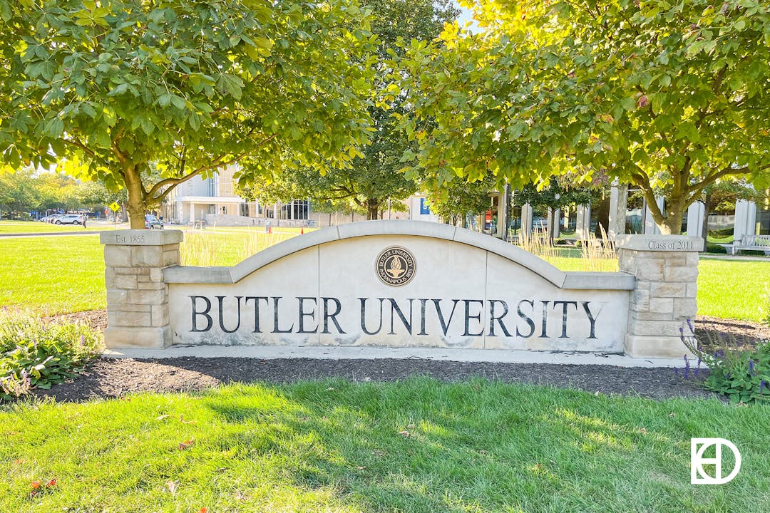 Photo of sign reading "Butler Univeristy"