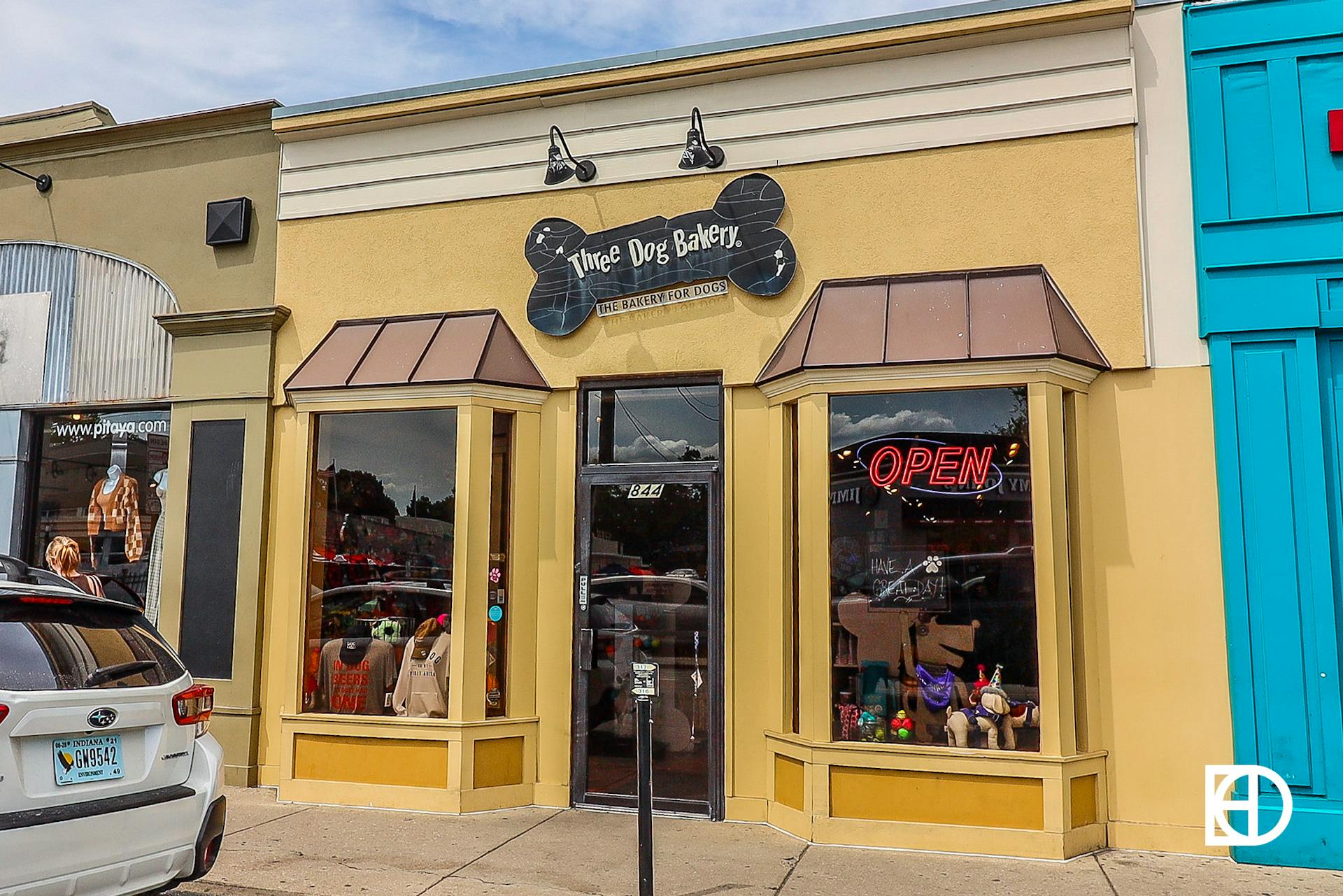 Photo of the exterior of Three Dog Bakery in Broad Ripple