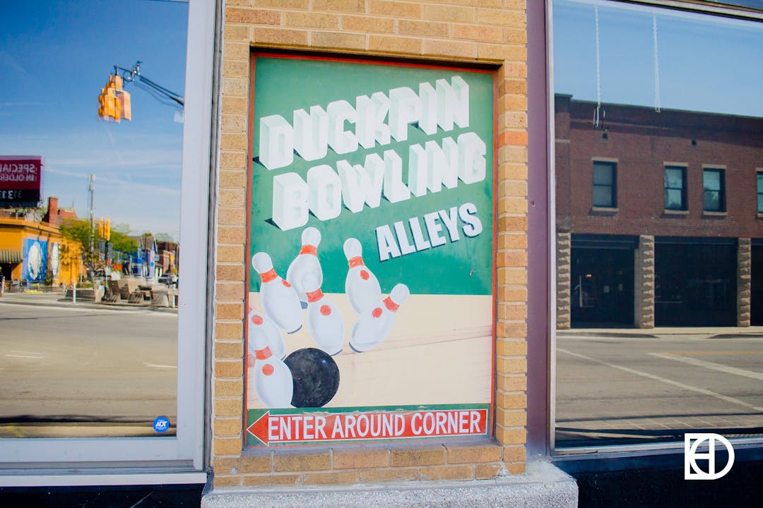 Photo of the exterior of Duckpin Bowling in Fountain Square