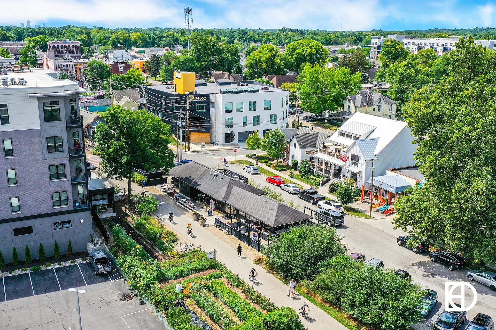 Aerial photo of Public Greens in Broad Ripple