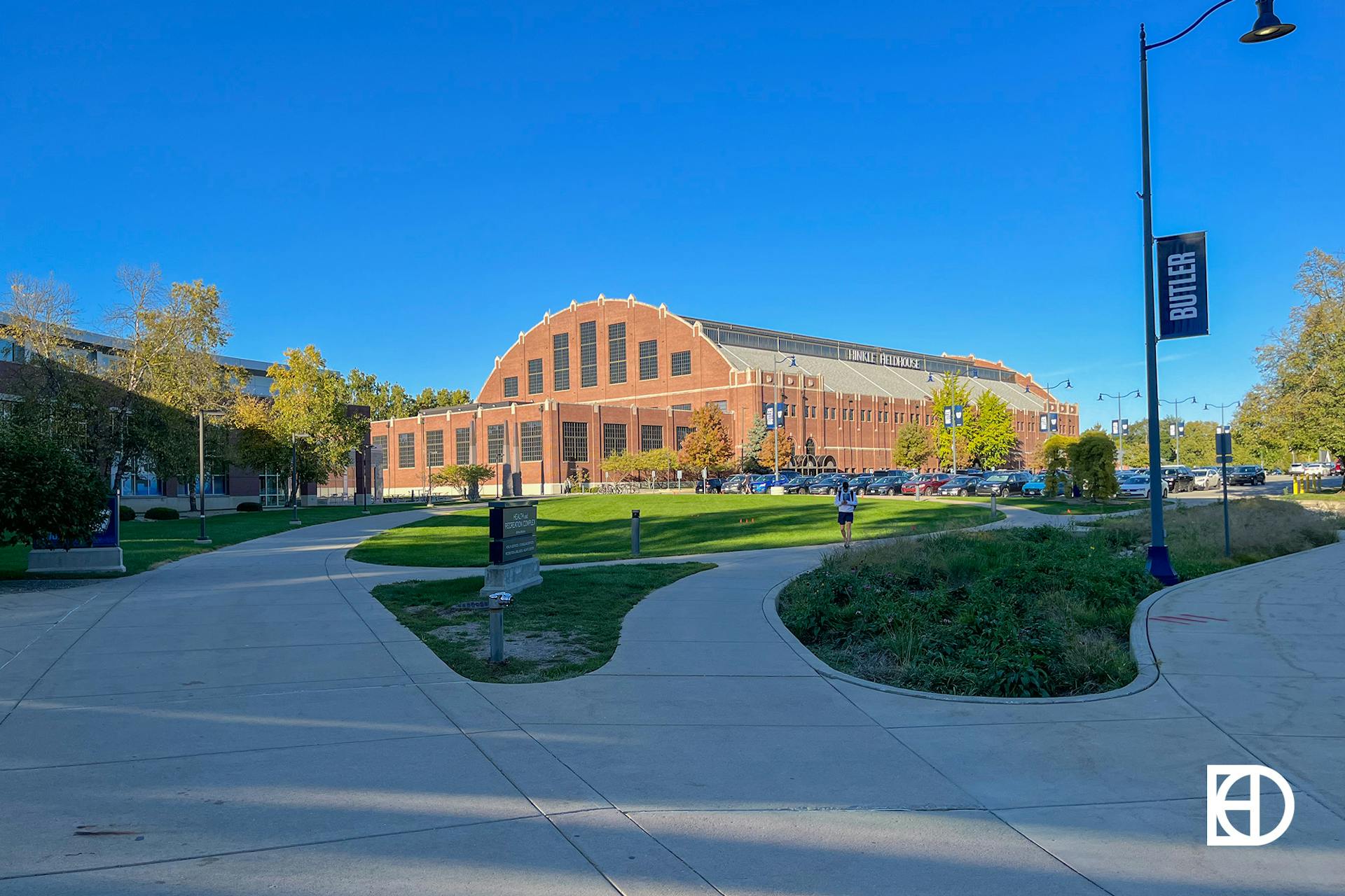 Photo of the exterior of Hinkle Fieldhouse at Butler University