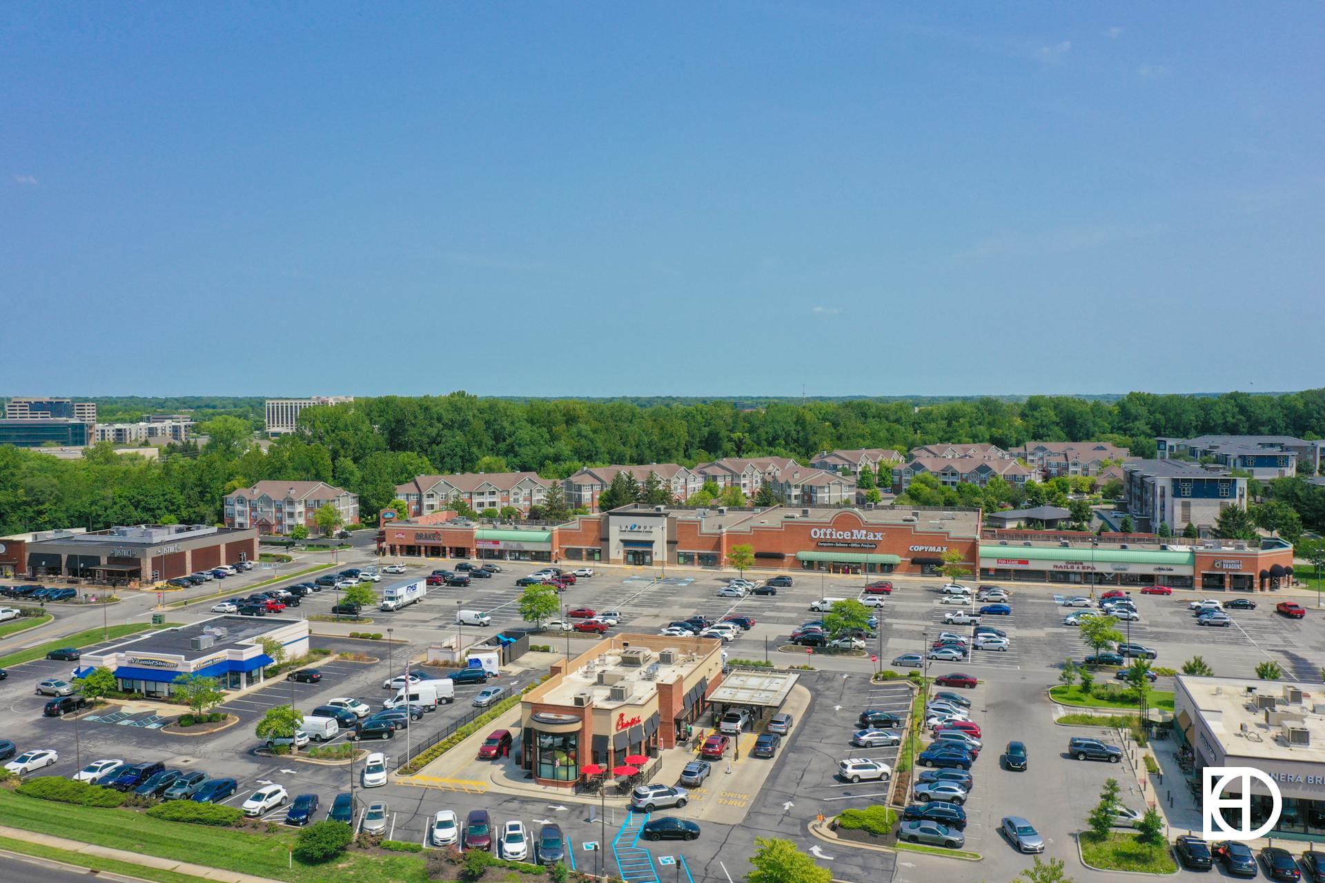 Photo of Clearwater Crossing Shopping Center, showing LaZBoy, Chik-Fil-A, etc