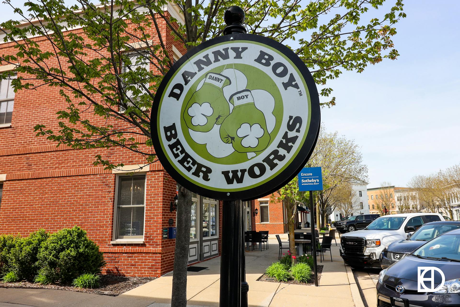 Street-level sign for Danny Boy Beer Works
