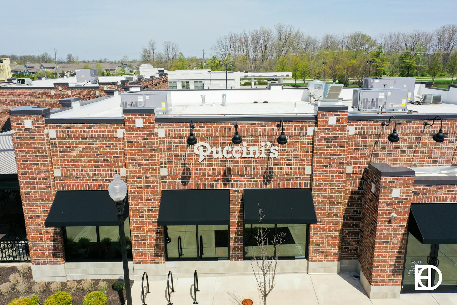 Aerial view of West Clay location of Puccini's.
