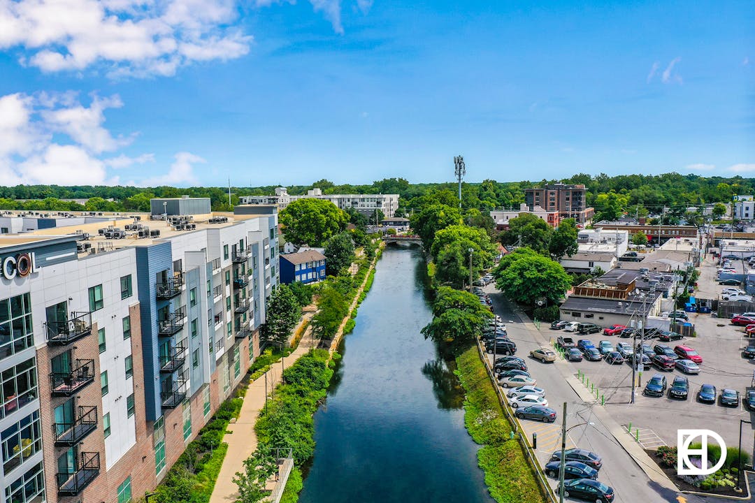 Drone photo of Broad Ripple Canal