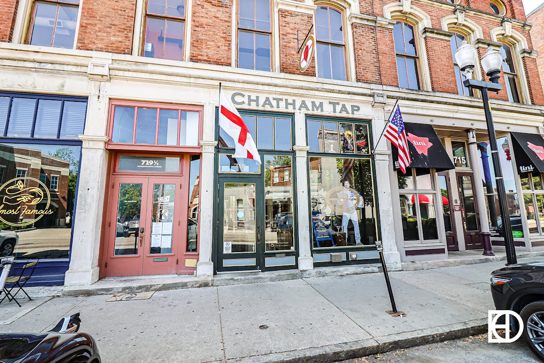 Photo of the front entrance of Chatham Tap in Downtown Indy